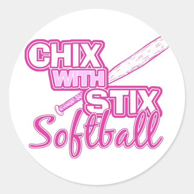 Adesivo Chix com Stix Softball (Frente)