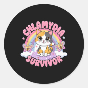 Adesivo Chlamydia Sobrevivente Cat Meme Camisas Engraçadas