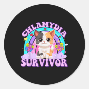 Adesivo Chlamydia Sobrevivente Cat Meme Camisas Engraçadas