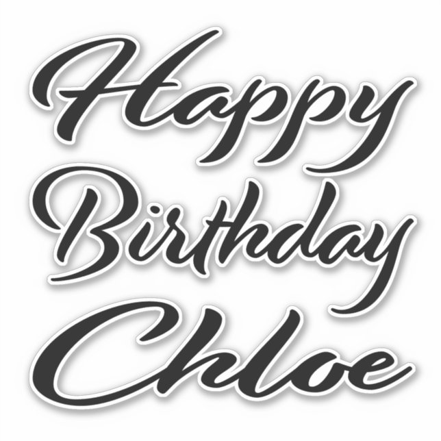 Adesivo Chloe Name Vorname black Sticker Geburtstag (Frente)