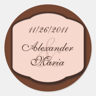 Adesivo Chocolate Brown & Beige Wedding Envelope Seals