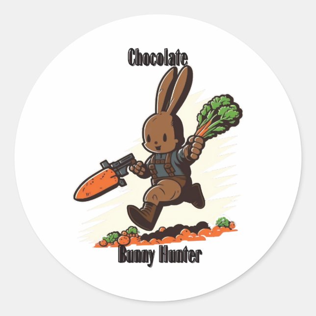 Adesivo Chocolate Bunny Hunter (Frente)