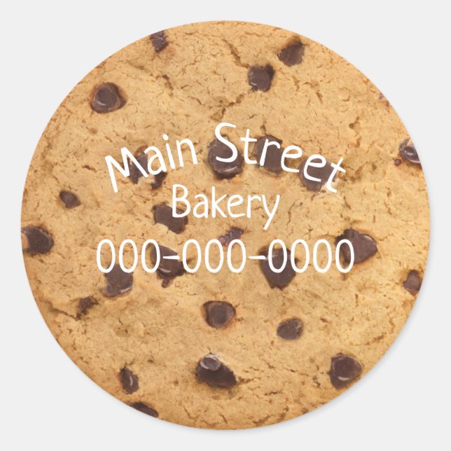 Adesivo Chocolate Chip Cookie fundo para padaria (Frente)