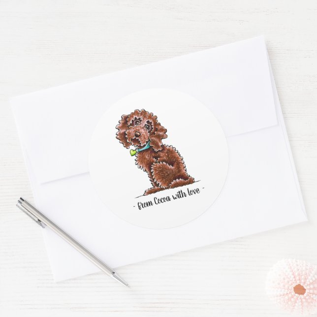Adesivo Chocolate Cockapoo Personalizado (Envelope)