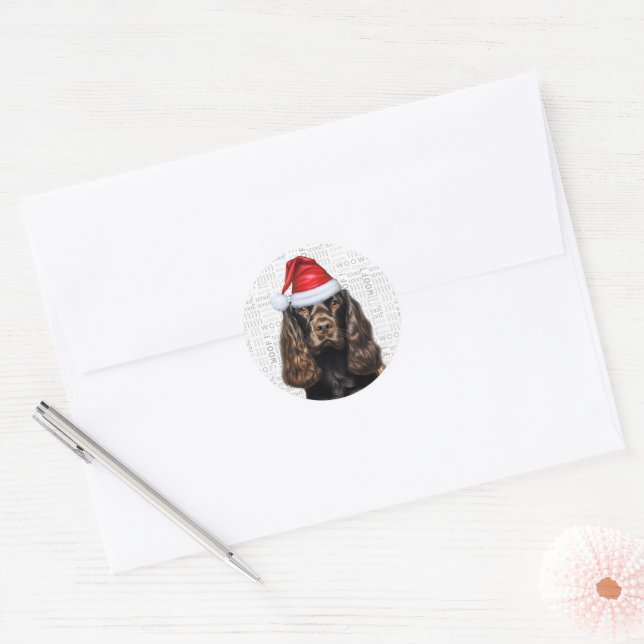 Adesivo Chocolate Cocker Spaniel Dog on Woof Art Christmas (Envelope)