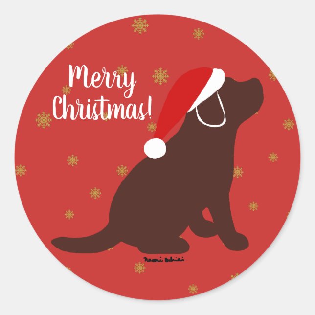Adesivo Chocolate de Natal Labrador Puppy (Frente)