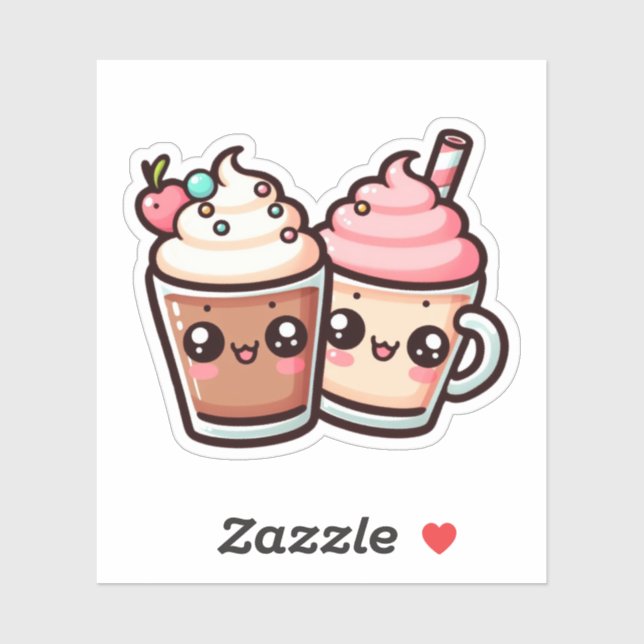 Adesivo Chocolate e Vanilla Milkshakes VinilStickers (Folha)