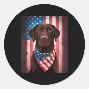 Adesivo Chocolate Labrador Americano Bandeira 4 De Julho C