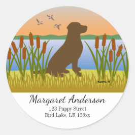 Adesivo Chocolate Labrador Bird Dog Sunset Endereço