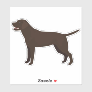 Adesivo Chocolate Labrador Cachorro de Retriever Silhouett