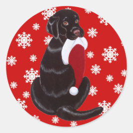 Adesivo Chocolate Labrador com floco de neve Santa Hat