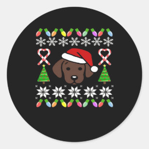 Adesivo Chocolate Labrador Papais noeis de Natal de Puppy
