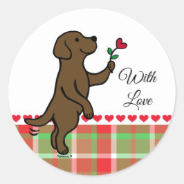 Adesivo Chocolate Labrador Pequeno Namorados de Flor Cardí