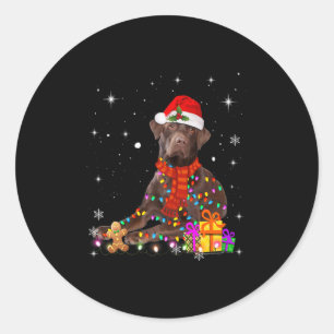 Adesivo chocolate labrador santa que fada de natal