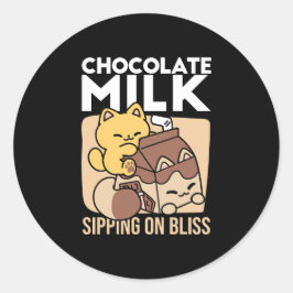 Adesivo Chocolate Milk Sipping on Bliss – Kawaii Cat Food