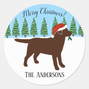 Adesivo Chocolate Natal Labrador Santa Hat