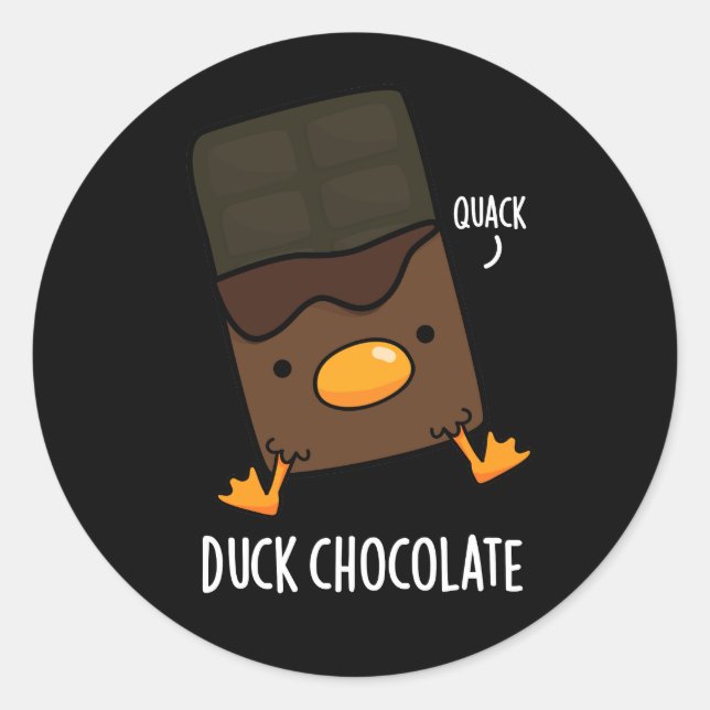 Adesivo Chocolate Pato Funny Dark Chocolate Pun Dark BG (Frente)