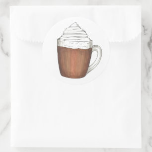Adesivo Chocolate quente Cacau de inverno Bebida de Natal