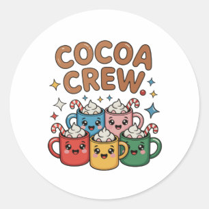 Adesivo Chocolate Quente Cocoa Crew Kawaii Natal Xmas