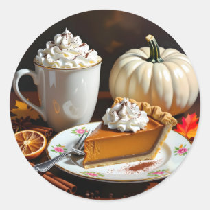 Adesivo Chocolate quente, torta de abóbora e outono de esp