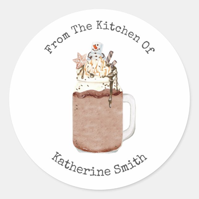 Adesivo Chocolate Snowman Milkshake Da Cozinha De (Frente)
