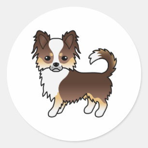 Adesivo Chocolate Tricolor Longo Casaco Chihuahua Cartoon