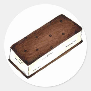 Adesivo Chocolate Vanilla Sorvete Sandwich Comida