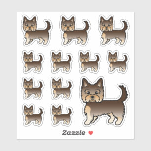 Adesivo Chocolate Yorkshire Terrier Cães Cartoon