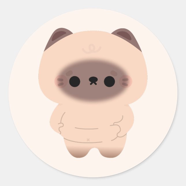 Adesivo Chonky Siamese Cat (Frente)