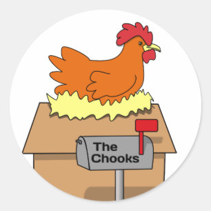 Adesivo Chook House Funny Chicken em Cartoon House