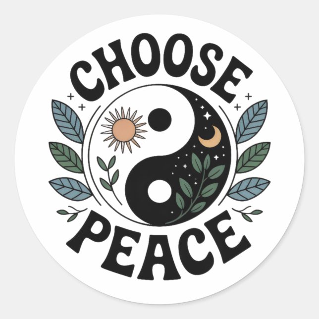 Adesivo Choose Peace Yin-Yang Sticker (Frente)