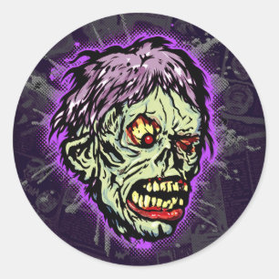 Adesivo Choque de Zumbi! Máscara de Monstro Vintage dos An