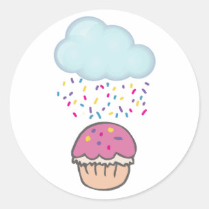 Adesivo Chovendo Confeitos no Cupcake