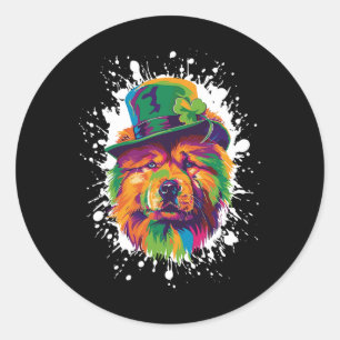Adesivo Chow Chow Dog Head Irish Funny Dia de São Patrício