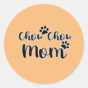 Adesivo Chow Chow Mãe Pawprint Typografia