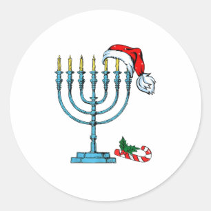 Adesivo Chr da Família Santa Hat de Natal Hanukkah