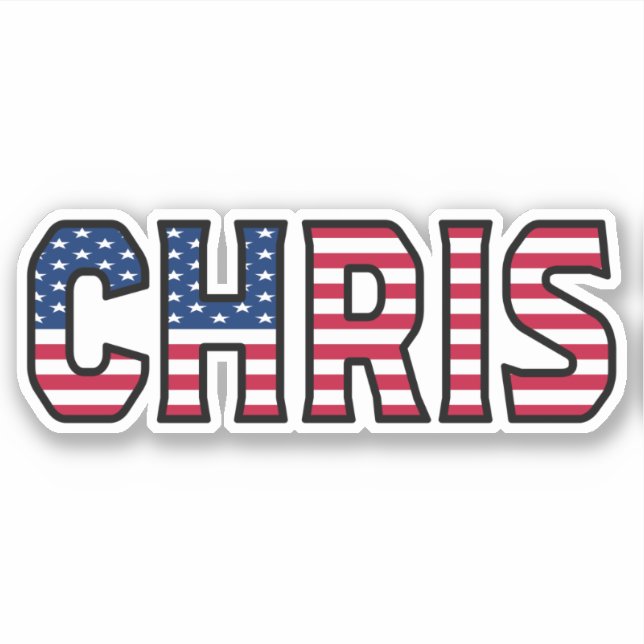Adesivo Chris Name Vorname USA Sticker Stickerset (Frente)