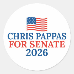 Adesivo Chris Pappas para Senado Eleição 2026