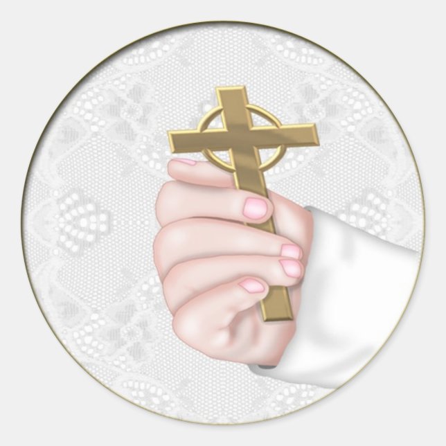 Adesivo Christening Hand Cross (Frente)