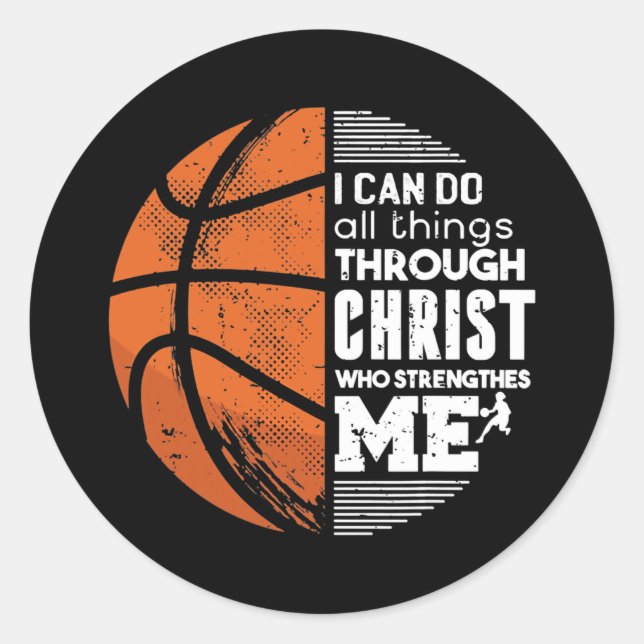 Adesivo Christian Basketball Love All Things I Can Do (Frente)
