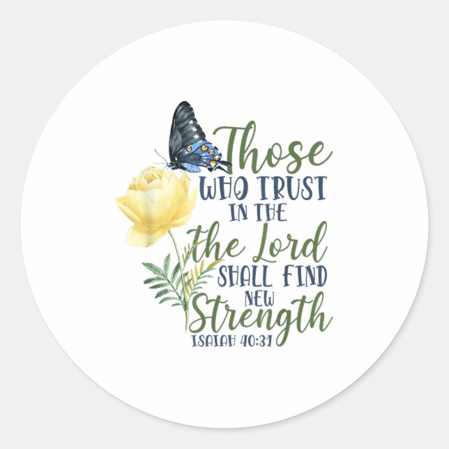 Adesivo Christian Bible Verse Butterfly Rose Flower Isaiah (Frente)