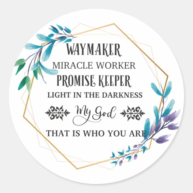 Adesivo Christian Blue Floral Wreath (Frente)