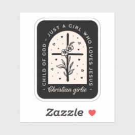 Adesivo Christian cita apenas uma garota que ama Jesus neg