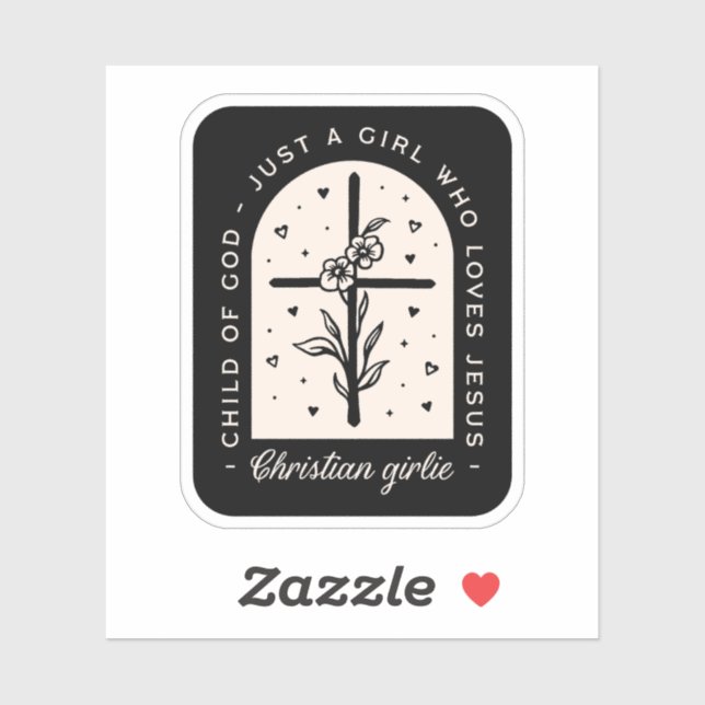 Adesivo Christian cita apenas uma garota que ama Jesus neg (Folha)