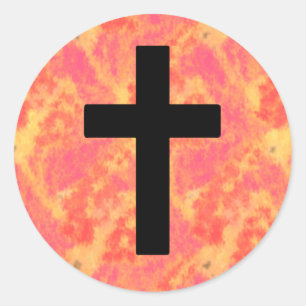 Adesivo Christian Cross Stickers Cor do nascer do sol Fund
