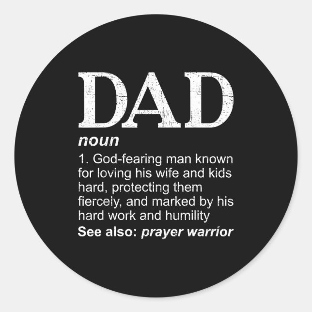 Adesivo Christian Dad Definition Fathers Day Dad  (Frente)