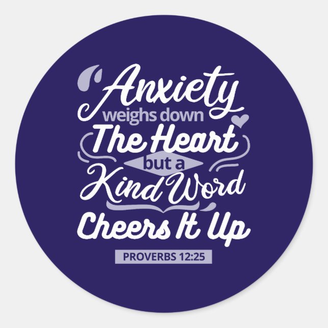 Adesivo Christian Encouragement Quote – Anxiety & Kindness (Frente)