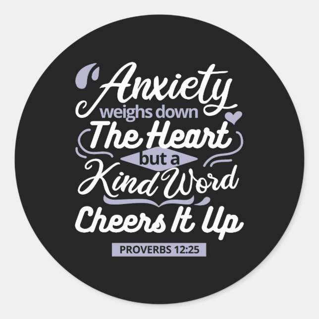 Adesivo Christian Encouragement Quote – Anxiety & Kindness (Frente)