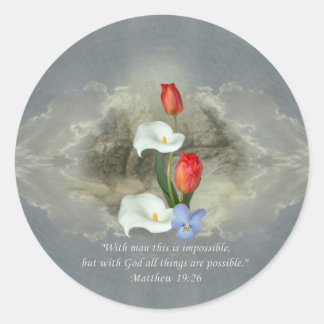 Adesivo Christian Faith Art ~ Matthew 19:26