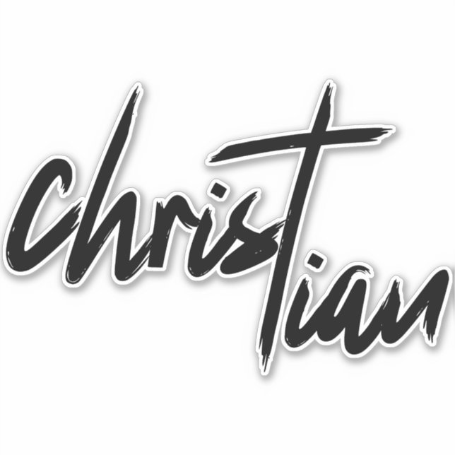 Adesivo Christian Faith Vertical Cross (Frente)